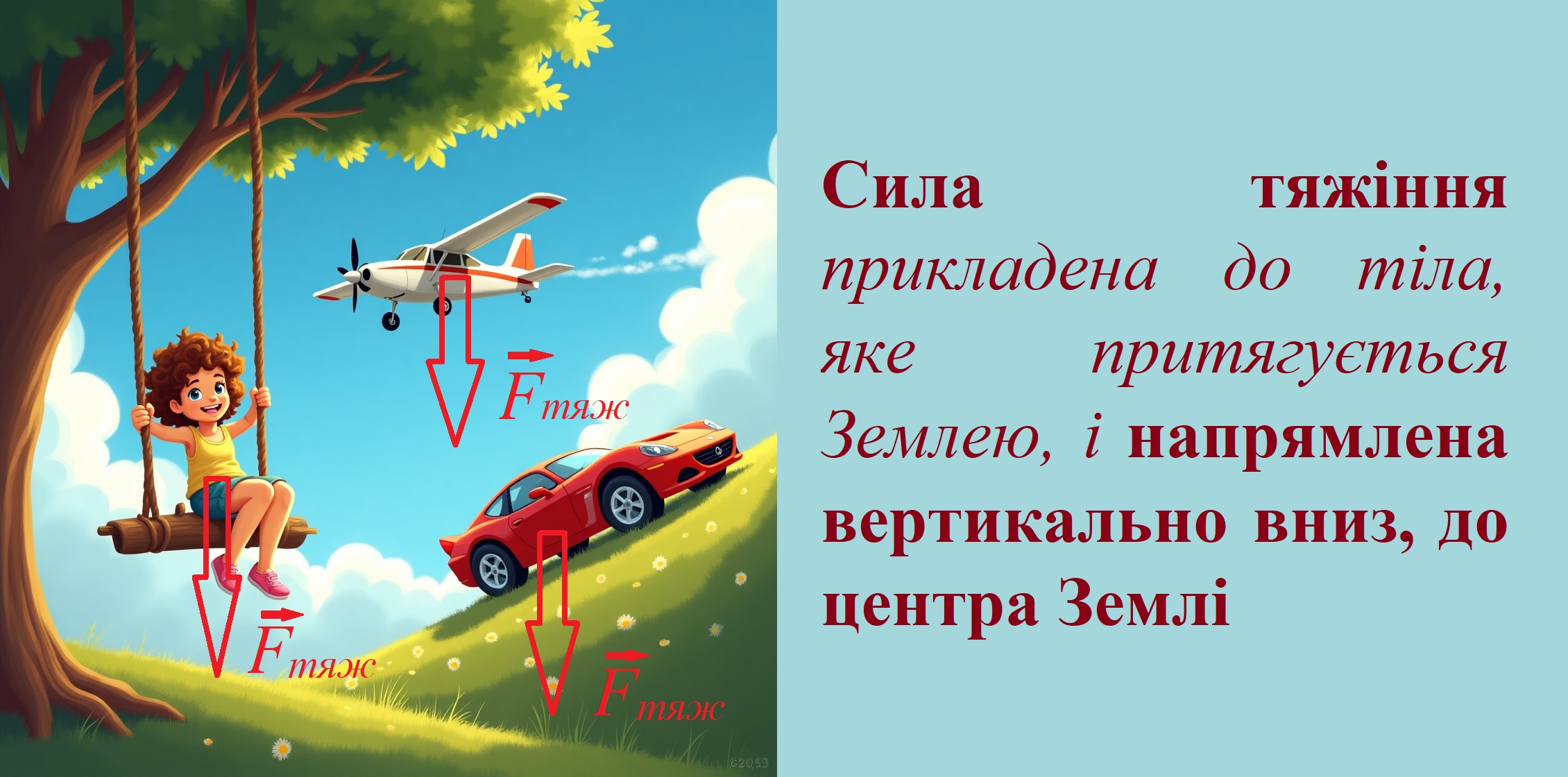 Напрямок сили тяжіння