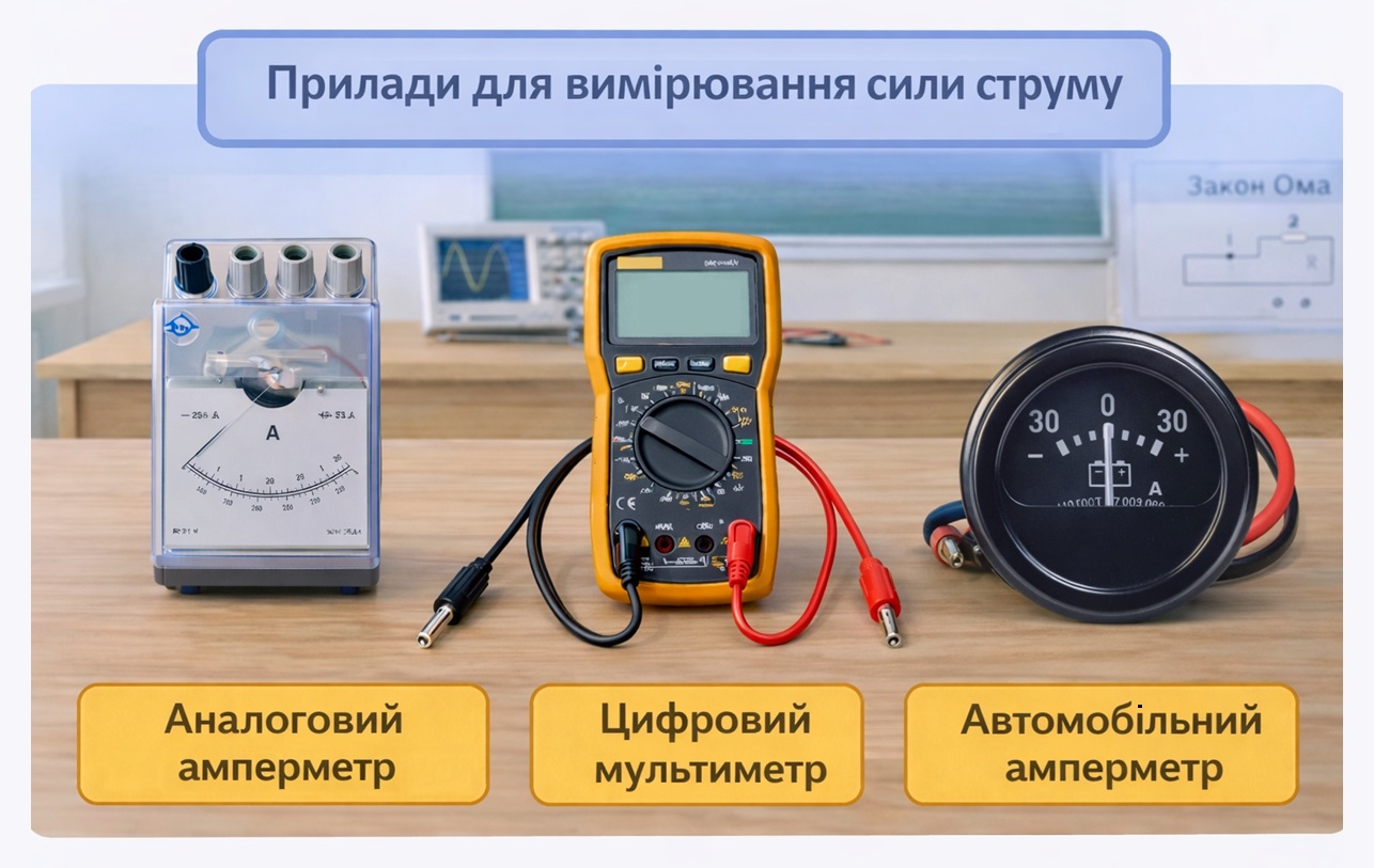 прилади для вимірювання сили струму
