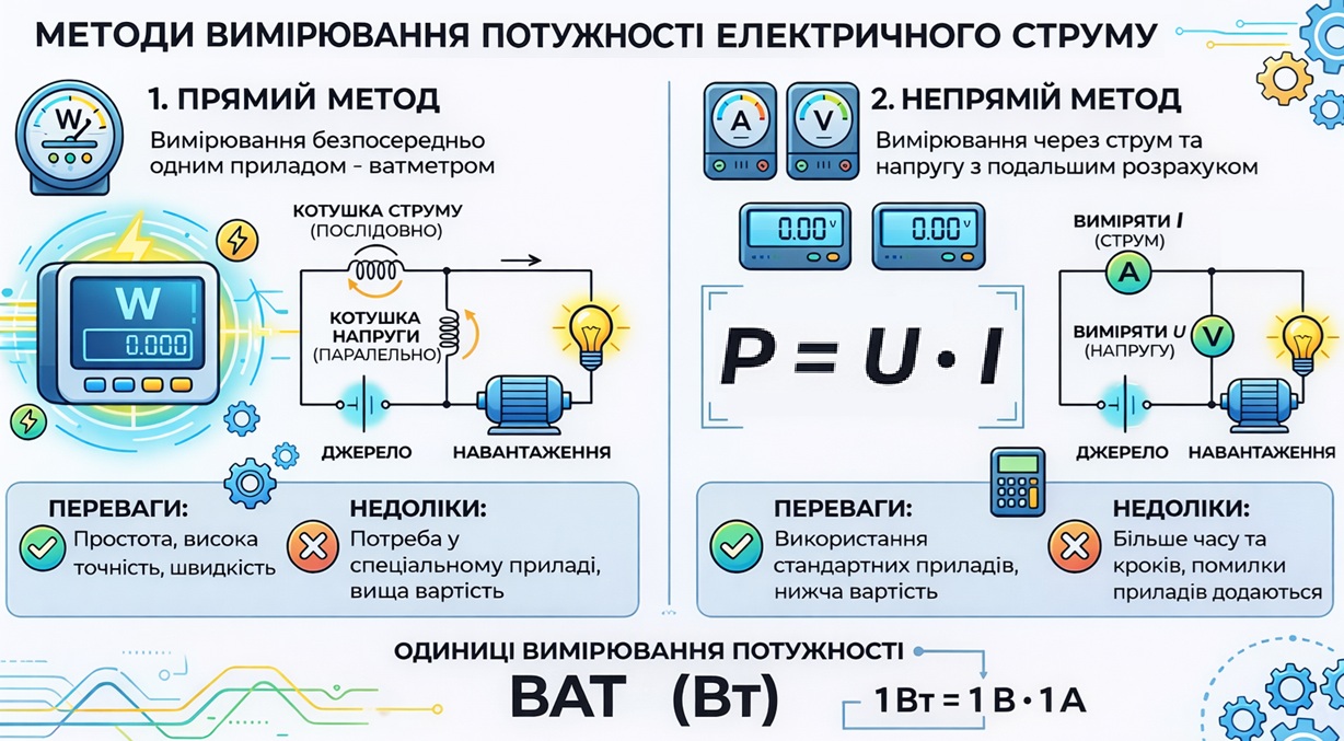 способи виміряти потужність електричного струму